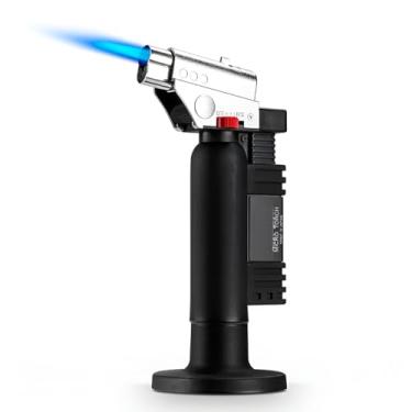 Imagem de Maçarico a Gás Butano Profissional, Chama Ajustável até 1300°C, Ignição Rápida, Preto, 15.5cm