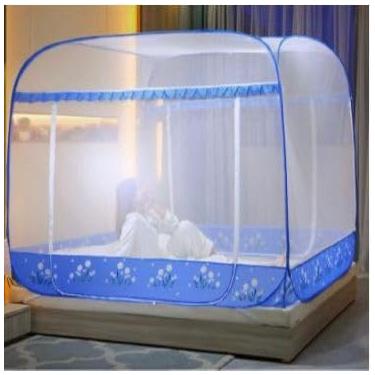 Imagem de Mosquiteiro portátil dobrável para cama casal e solteiro, malha fina respirável, proteção contra insetos para uso doméstico e viagem (200x120,200x120)