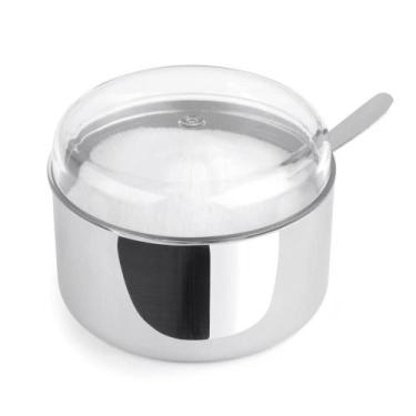 Imagem de Açucareiro De Aço Inox 350g Com Colher Tampa Porta Açucar Cozinha Casa