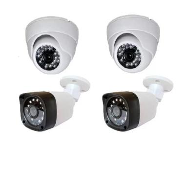 Imagem de Kit Câmeras de segurança 2 internas e 2 externas com Infra vermelho Fu