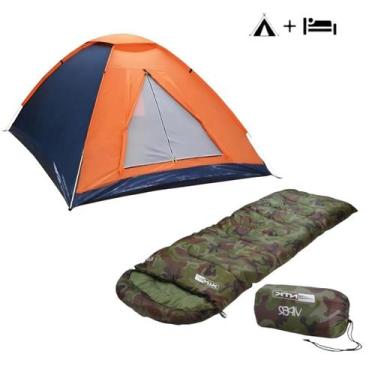 Imagem de Kit barraca panda 3/4 e saco de dormir viper camuflado - NTK