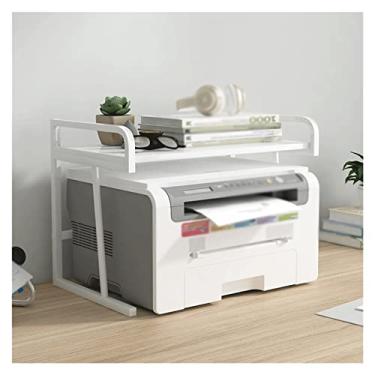 Imagem de Suporte para impressora de mesa, escritório, mesa, pequena prateleira, casa, mesa, copiadora, camada dupla, prateleira de acabamento, estante de armazenamento, suporte para impressora doméstica (cor