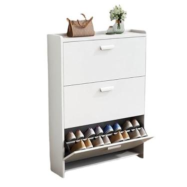 Imagem de Organizador de sapatos Balde de ponta fina Rack de armário de sapatos 17 cm Cm Foyer estreito doméstico branco grande capacidade porta sapateira para armário (Cor: B) (Tamanho único)