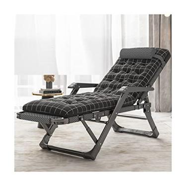 Imagem de ONDHGFBGB Cadeira dobrável para sol com encosto ajustável e travesseiro ao ar livre, portátil, lazer, poltrona, massagem, braços, para jardim, pátio, praia, acampamento, moldura de aço
