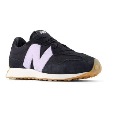 Imagem de New Balance Tênis infantil unissex 327 (criança grande), Lavanda brilhante/preto, 17
