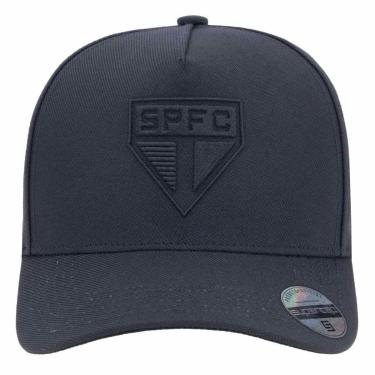 Imagem de Boné São Paulo Bordado Frontal e Lateral Supercap Preto-Masculino