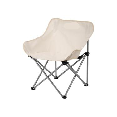 Imagem de Cadeira de lua dobrável ao ar livre, cadeira portátil, cadeira de acampamento, equipamento de piquenique, pesca, pequeno cavalo, banco de desenho de estudante (branca)