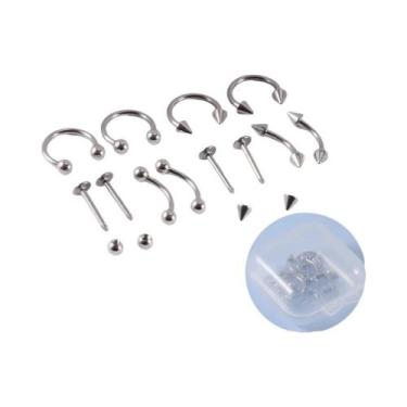 Imagem de Conjunto De Joias Para Piercing De Orelha, Nariz, Sobrancelha E Labret