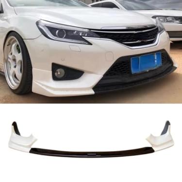 Imagem de Spoiler do para-choque dianteiro do carro parte de modificação do difusor de lábios compatível com Reiz 2013-2016 capa protetora de para-choque acessórios para carro (branco preto)