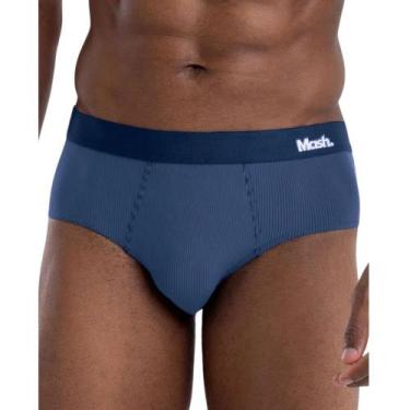 Imagem de Cueca Slip Mash Microfibra Risca de Giz Adulto 45.01, Azul escuro, GG
