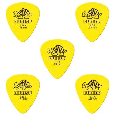 Imagem de Kit 5 Palheta Tortex Dunlop U.S.A Amarela .73Mm