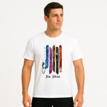 Imagem de Camiseta Masculina Algodão Premium Jiu Jitsu Macia Confortável Antiodor Todas as Ocasiões-Masculino