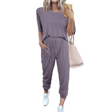 Imagem de Conjunto Feminino PRETTYGARDEN de Moletom com Calça Jogger Cinza P - D