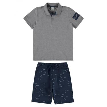 Imagem de Conjunto Masculina Infantil Camisa E Bermuda - Malwee-Masculino