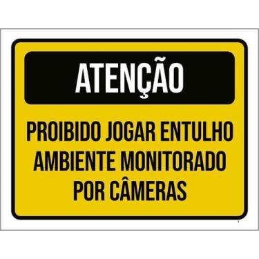 Imagem de Kit 10 Placa Acm Proibido Jogar Entulho Amarela 18X23 - Sinalizo