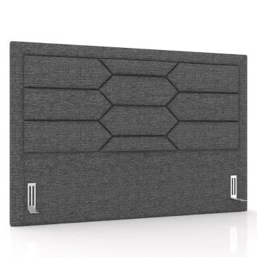 Imagem de Cabeceira Cama Box Casal King 195cm Texas Z37 Linho Cinza Escuro - Mpozenato