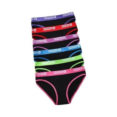 Imagem de Calcinhas Femininas De Algodão Preto, 6 Peças, Sexy, Elásticas, Respir