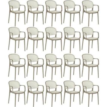 Imagem de Kit 20 Cadeiras De Jantar Roma Prática Com Braços Para Sala E Cozinha 