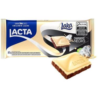 Imagem de Chocolate Lacta Diamante Negro Laka 80g, Chocolate ao leite com crocan
