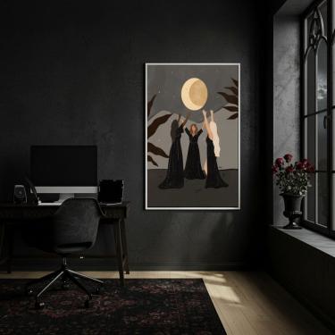 Imagem de Quadro Decorativo Wicca Ritual da Lua - 70x50 cm