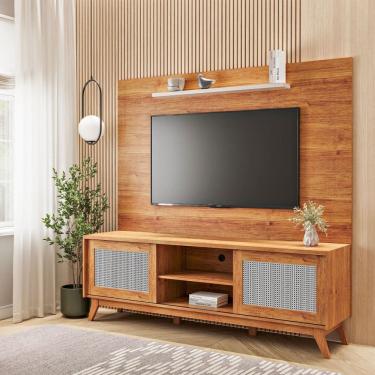 Imagem de Estante para TV Até 65 Polegadas Serena 2 Portas Marrom/Off White - Viero Móveis