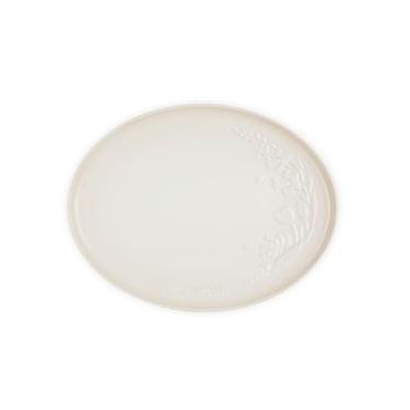 Imagem de BANDEJA DE SERVIR LE CREUSET JARDIN OVAL 36CM EM CERAMICA COM RELEVO MERINGUE 800443671...