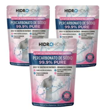 Imagem de Percabonato de sodio 100% puro kit 3kg alvejante tira manchas limpeza 