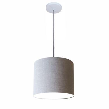 Imagem de Luminária Pendente Free Lux Md-4106 Cilíndrica para Teto com Cúpula em Tecido Rústico-c...