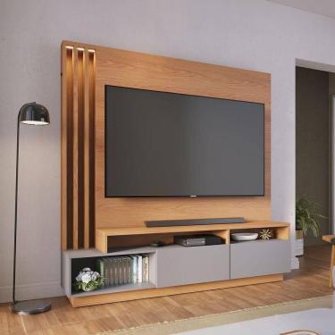 Imagem de Estante Home para TV Humaitá Até 65" 180CM MDP MDF com LED Freijó-cinza