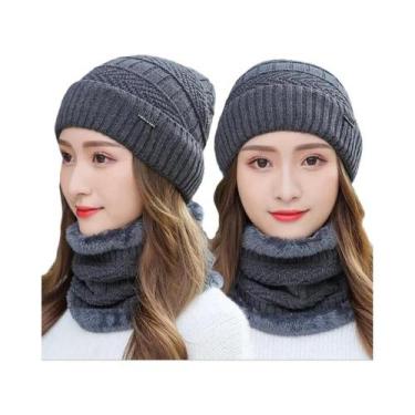 Imagem de Conjunto De Gorro E Cachecol De Tricô Quente Para Ciclismo, Moda Corea