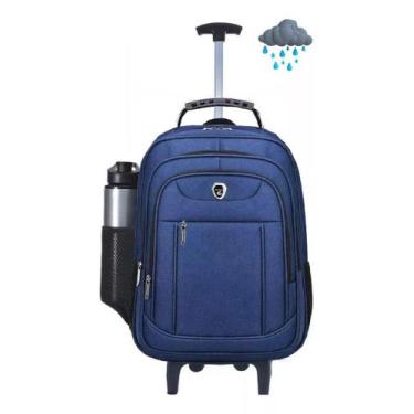Imagem de Mochila Com Rodinhas Escolar Faculdade Trabalho Viagens Azul - Import