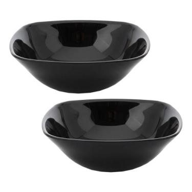 Imagem de Jogo 2 Bowl Preto de Vidro Opalino Mini Tigela Quadrada 13,5cm Sobreme