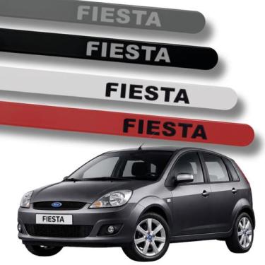 Imagem de Jogo Protetor Friso Porta Lateral Ford New Fiesta 2004 2014 Cores:PRET