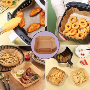 Imagem de Kit 50 Formas De Papel 16cm Fritadeira Air Fryer Quadrada - CLINK 
