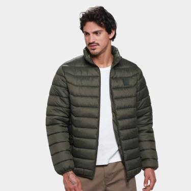 Imagem de Jaqueta Puffer Broken Rules Gola Alta Masculina, Verde, GG