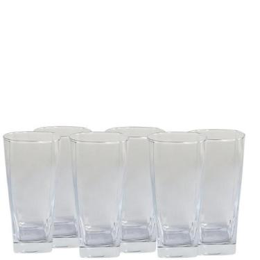 Imagem de Jogo 6 Copos De Vidro 320ml Quadrado Texas 0478tp Praticasa, Transpare