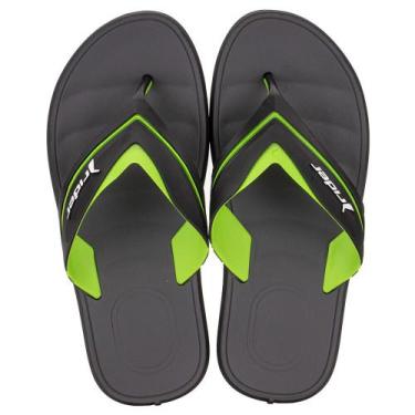 Imagem de Chinelo masculino free iii rider 12455, Preto, Verde, 41