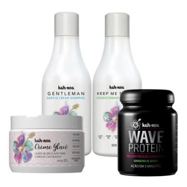 Imagem de Kit Shampoo, Cond, Creme Glacê e Wave Protein Kah-Noa