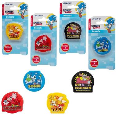 Imagem de Borracha Escolar Leo & Leo Sonic The Hedgehog Blister 1 Unidade Personagens Estampas Sortidos