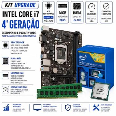 Imagem de Kit Upgrade Intel Core I7 4770 Placa mãe H81 Memoria 16gb 1600mhz - Op