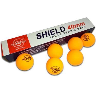 Imagem de 01 Caixa c/6 Bolinhas de Ping Pong Shield Brand 40mm