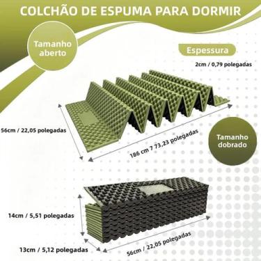 Imagem de Colchonete De Camping Dobrável De Alumínio Ultra Leve De 2cm De Espess