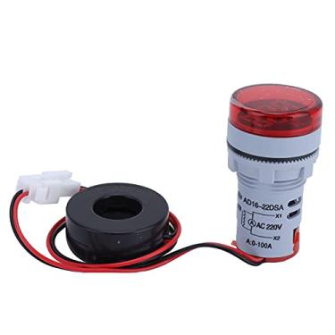 Imagem de Medidor de corrente digital, detector de corrente retardador de chama geral Baixo consumo de energia 0~100A para leitura de corrente clara para telecomunicações de eletricidade(vermelho)