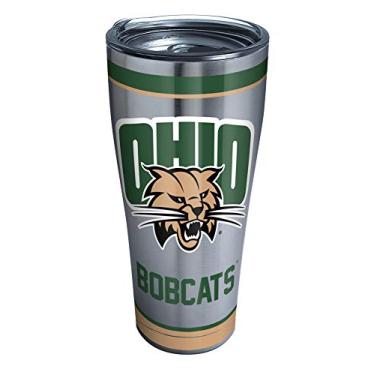 Imagem de Tervis Copo isolado tradicional 1298180 Ohio Bobcats com tampa de martelo, aço inoxidável 850 g, prata