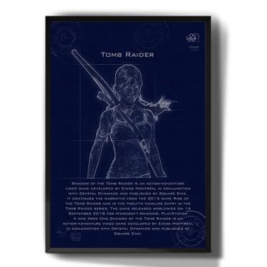 Imagem de Quadro decorativo Emoldurado Tomb Raider Lara Croft Planta Arte para sala quarto