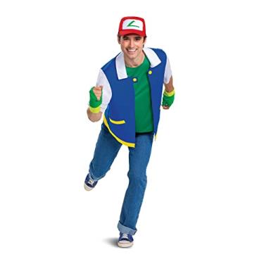 Imagem de Disguise Fantasia unissex adulta Ash Ketchum, fantasia oficial de Ash Pokemon com jaqueta e chapéu, Conforme mostrado., Standard