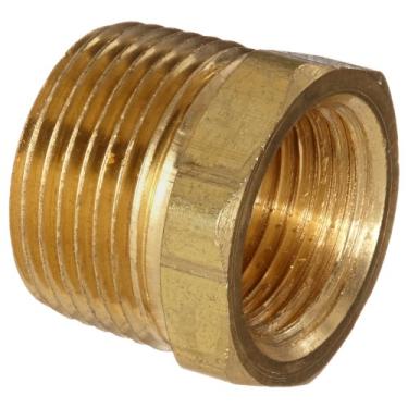 Imagem de Anderson Metals Encaixe de tubo de latão 56110, bucha hexagonal, tubo macho NPT de 3/4" x tubo fêmea NPT de 1/2"