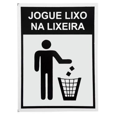 Placa Meio Ambiente - Não jogue lixo no chão , (Ref. MA-14004)