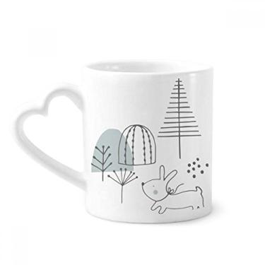 Imagem de Caneca de desenho animado Puppy Tree Hill Line padrão caneca café cerâmica copo de coração de vidro