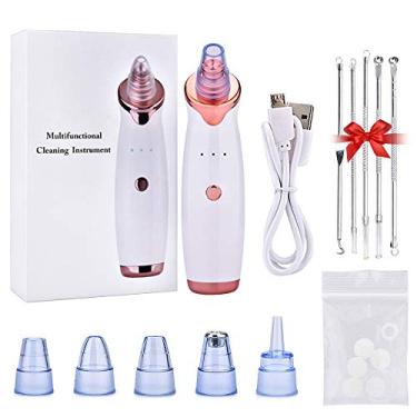 Imagem de Nishore Dispositivo elétrico de sucção de cravos com 5 em 1 ferramenta extrator de espinhas e comedões Kit de remoção de acne Removedor de cravos